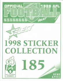 1998 Select AFL Stickers #185 Nick Daffy Back